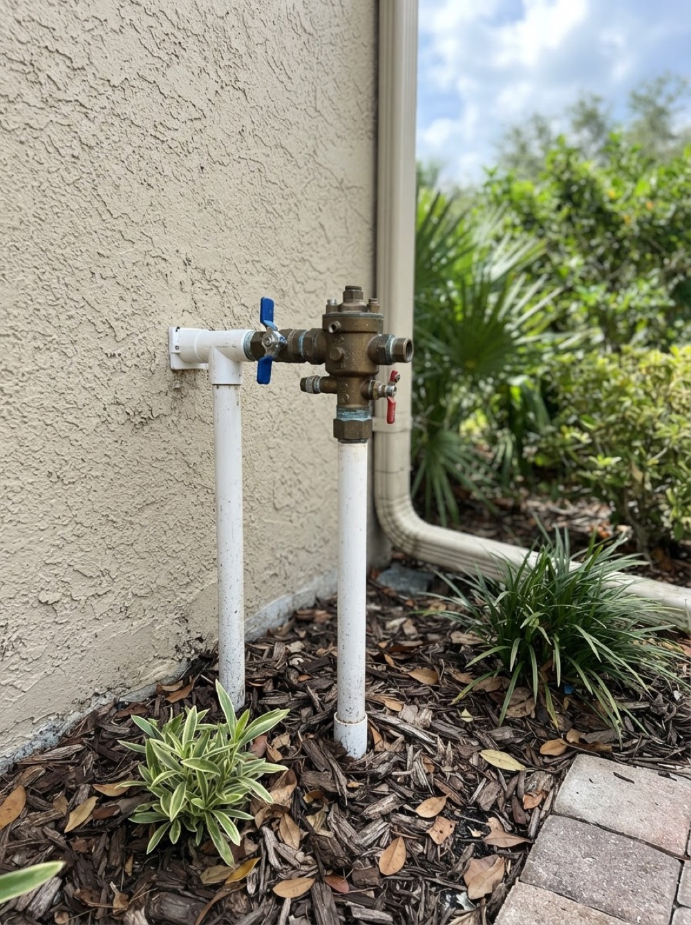 Pressure vacuum breaker on a riser (illustrative image)